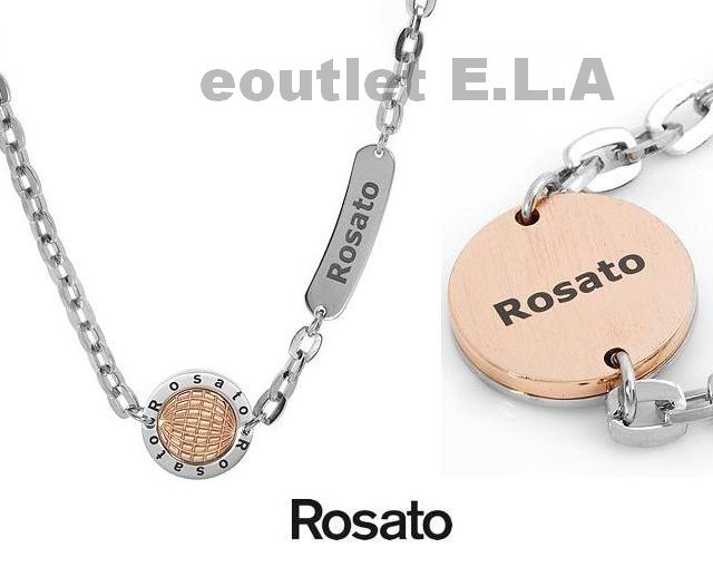 ROSATO-2-TONE SOLID STAINLESS STEEL NECKLACE-ITALY